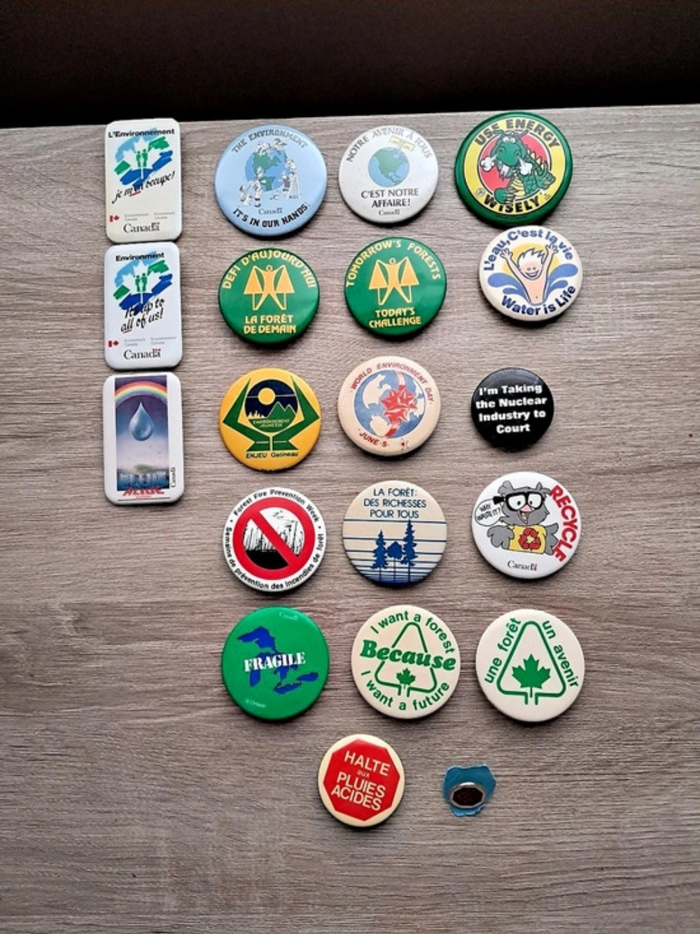 Environmental Awareness Button Pin Collection